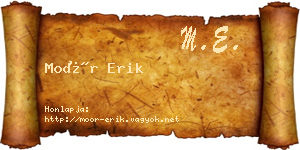 Moór Erik névjegykártya